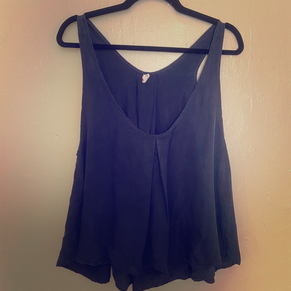 Blue silk top